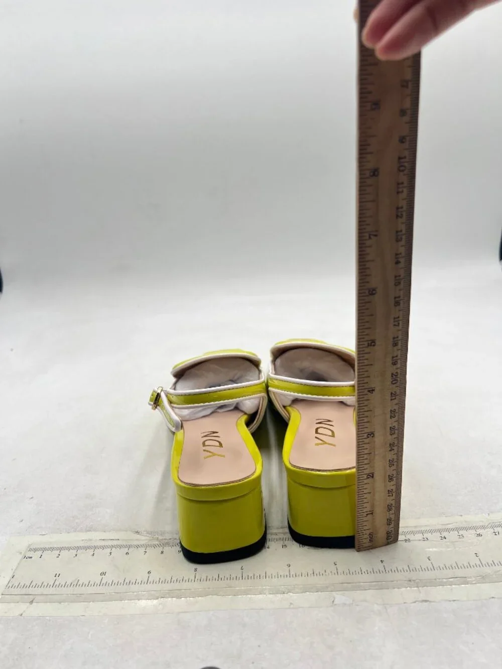 YDN Yellow Square Toe Block Low Heels Slingback Formal Loafer Dressy Pump
